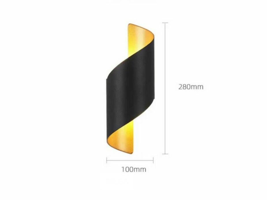 4 x LED Wandlamp – 6W – 3500K Neutraal Wit – IP54 – Zwart/Goud – SW-34 – foto 6 – kavel bij Belga Veilingen