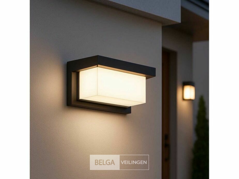 4 x LED Wandlamp – 12W – 3500K Neutraal Wit – IP54 – Zwart – SAW-02 – foto 2 – kavel bij Belga Veilingen