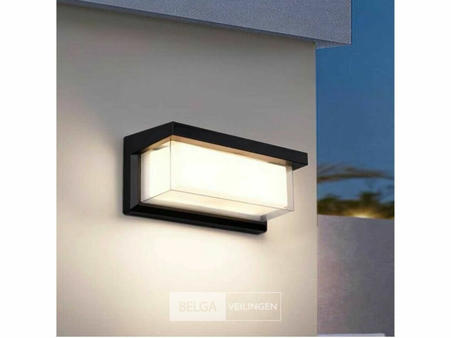 4 x LED Wandlamp – 12W – 3500K Neutraal Wit – IP54 – Zwart – SAW-02 – foto 4 – kavel bij Belga Veilingen