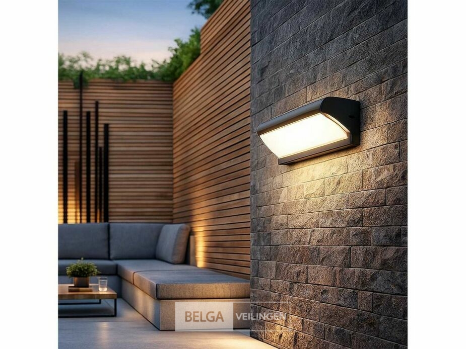 4 x LED Wandlamp – 12W – 3500K Neutraal Wit – IP54 – Zwart – SAW-05 – foto 2 – kavel bij Belga Veilingen