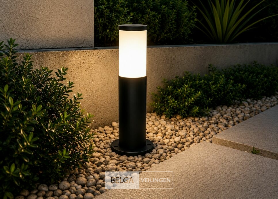 4 x Buitenlamp Tuinpaal – E27 – Zwart – IP44 – 300mm – KAVAK-3 – foto 4 – kavel bij Belga Veilingen