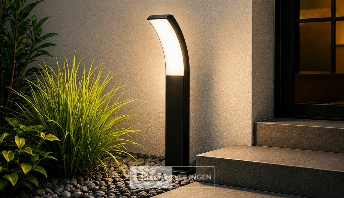 4 x LED Buiten Sokkel Lamp – 12W – 4200K Neutraal Wit - Zwart – IP65 – PRESTIGE-2 – foto 4 – kavel bij Belga Veilingen