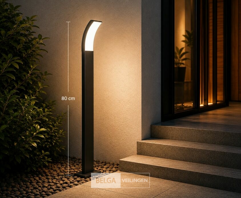 4 x LED Buiten Sokkel Lamp – 12W – 4200K Neutraal Wit - Zwart – IP65 – PRESTIGE-4 – foto 4 – kavel bij Belga Veilingen