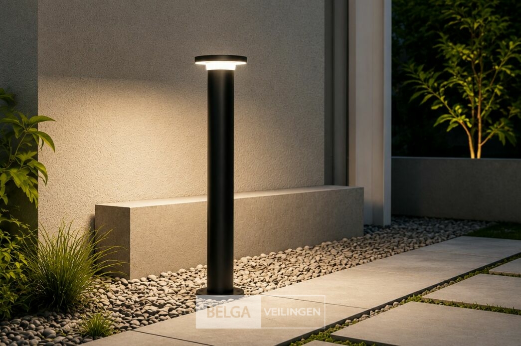 4 x LED Buiten Sokkel Lamp – 12W – 4200K Neutraal Wit - Zwart – IP65 – DEXTER-3 – foto 4 – kavel bij Belga Veilingen