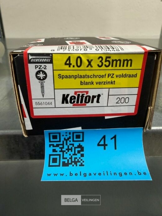 Kelfort spaanplaatschroef 4x35 PZ-2 - voldraad 200st – foto 2 – kavel bij Belga Veilingen, Bree