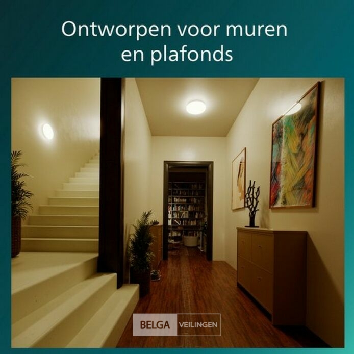 Philips plafondlamp led 1350 lumen 12W 2700K IP20 – foto 5 – kavel bij Belga Veilingen, Bree