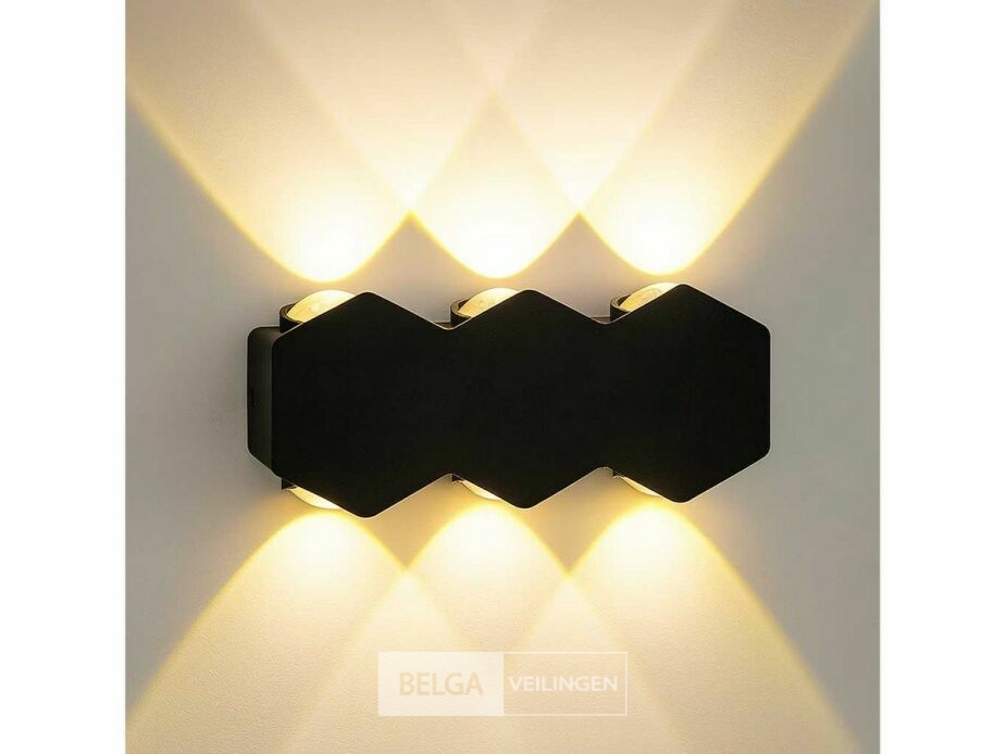 4 x Bidirectionele LED Wandlamp – 6W – 3500K Warm Wit – IP54 – SW-51-3 – foto 3 – kavel bij Belga Veilingen