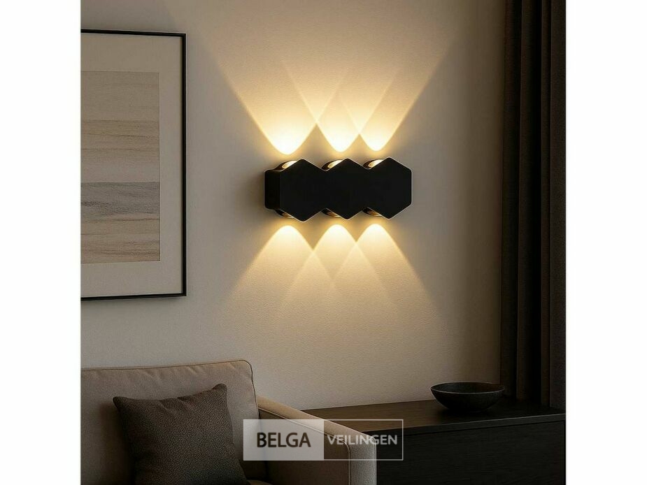 4 x Bidirectionele LED Wandlamp – 6W – 3500K Warm Wit – IP54 – SW-51-3 – foto 4 – kavel bij Belga Veilingen