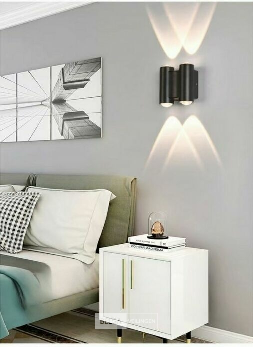 4 x Bidirectionele LED Wandlamp – 4W – 3500K Warm Wit – IP54 – SW-47-2 – foto 3 – kavel bij Belga Veilingen