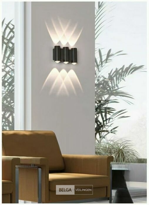4 x Bidirectionele LED Wandlamp – 6W – 3500K Warm Wit – IP54 – SW-47-3 – foto 3 – kavel bij Belga Veilingen