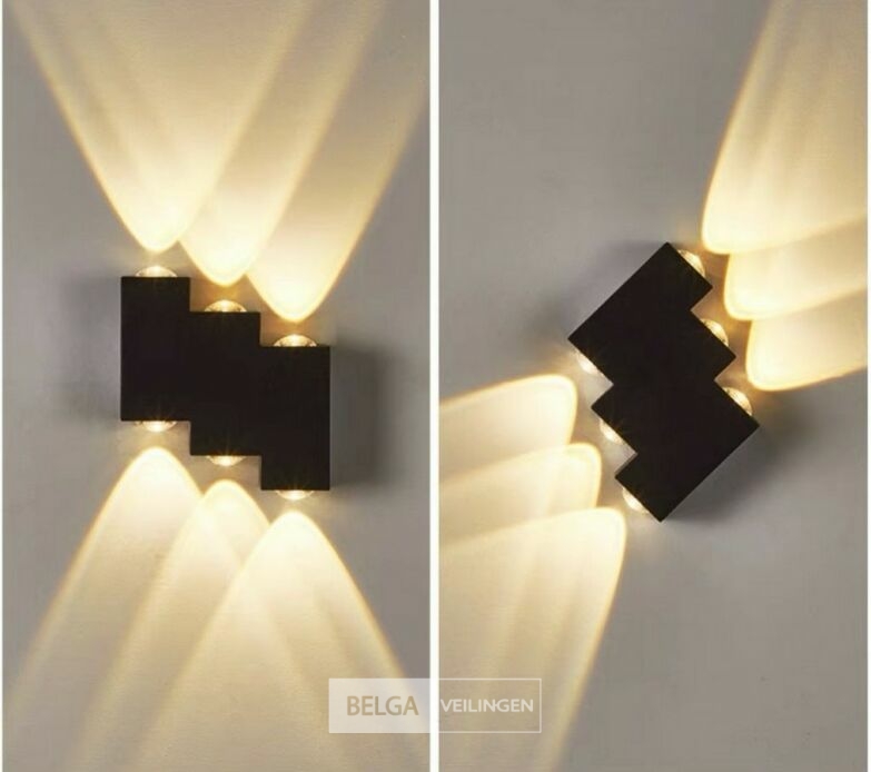 4 x Bidirectionele LED Wandlamp – 6W – 3500K Warm Wit – IP54 – SW-45-3 – foto 3 – kavel bij Belga Veilingen
