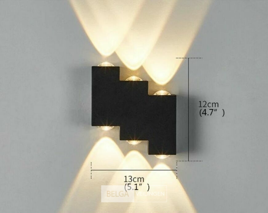 4 x Bidirectionele LED Wandlamp – 6W – 3500K Warm Wit – IP54 – SW-45-3 – foto 4 – kavel bij Belga Veilingen