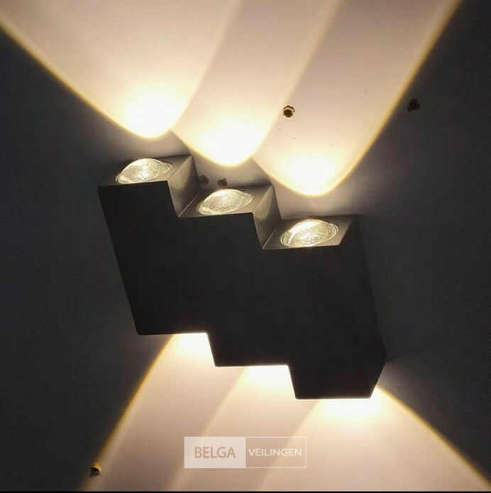 4 x Bidirectionele LED Wandlamp – 6W – 3500K Warm Wit – IP54 – SW-45-3 – foto 5 – kavel bij Belga Veilingen