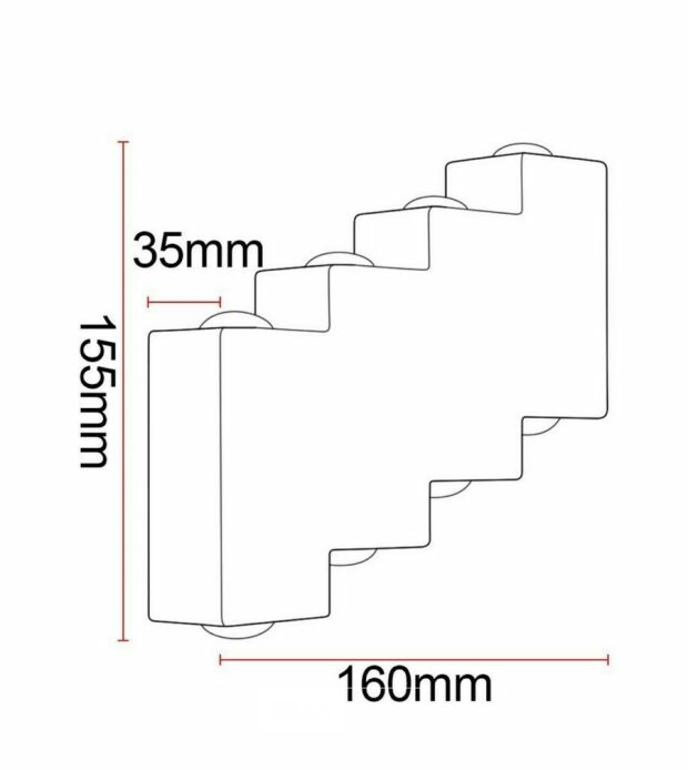 4 x Bidirectionele LED Wandlamp – 8W – 3500K Warm Wit – IP54 – SW-45-4 – foto 4 – kavel bij Belga Veilingen