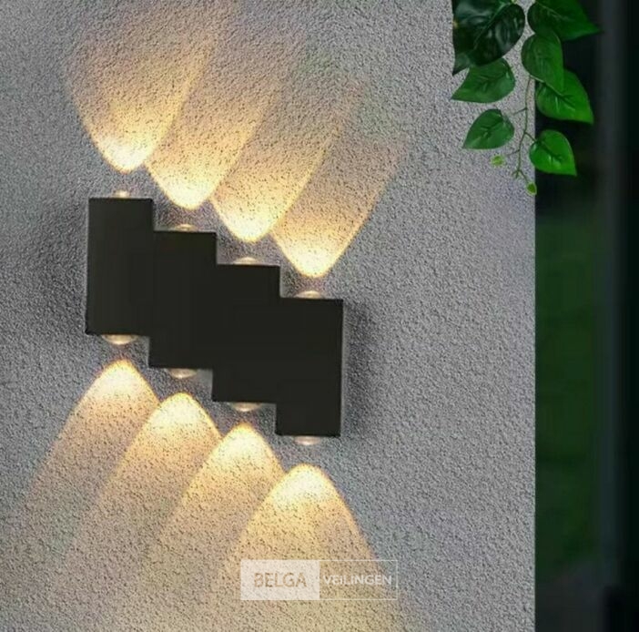 4 x Bidirectionele LED Wandlamp – 8W – 3500K Warm Wit – IP54 – SW-45-4 – foto 6 – kavel bij Belga Veilingen