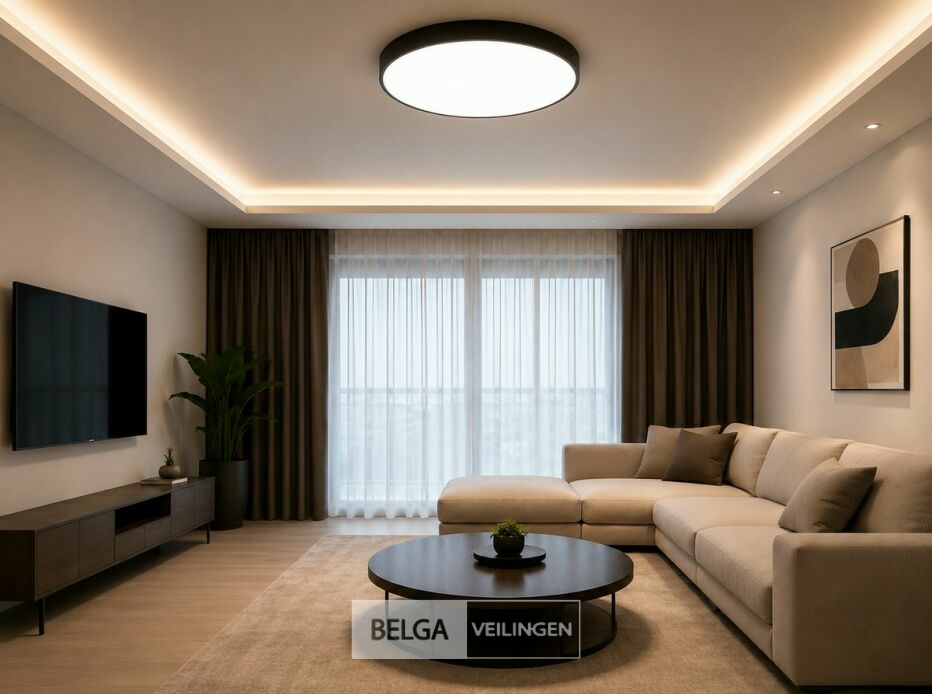 4 x LED Plafondlamp 40W – 3CCT Verstelbaar - Zwart – IP20 – HAZEL-40 3CCT – foto 4 – kavel bij Belga Veilingen
