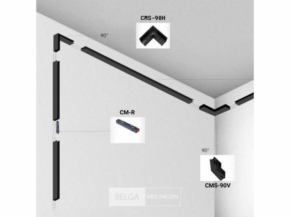 4 x L-Connector voor Magnetische Rail – 48V – Horizontaal – foto 4 – kavel bij Belga Veilingen