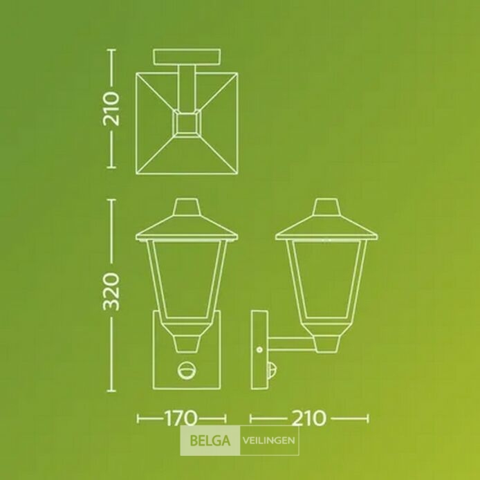 Philips Buitenwandlamp Kinno - Zwart - E27 - 25W - met Sensor – foto 3 – kavel bij Belga Veilingen, Bree