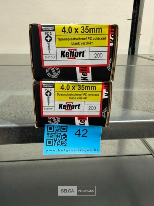 Kelfort spaanplaatschroef 4x35 PZ-2 - voldraad 2x 200st – foto 3 – kavel bij Belga Veilingen, Bree
