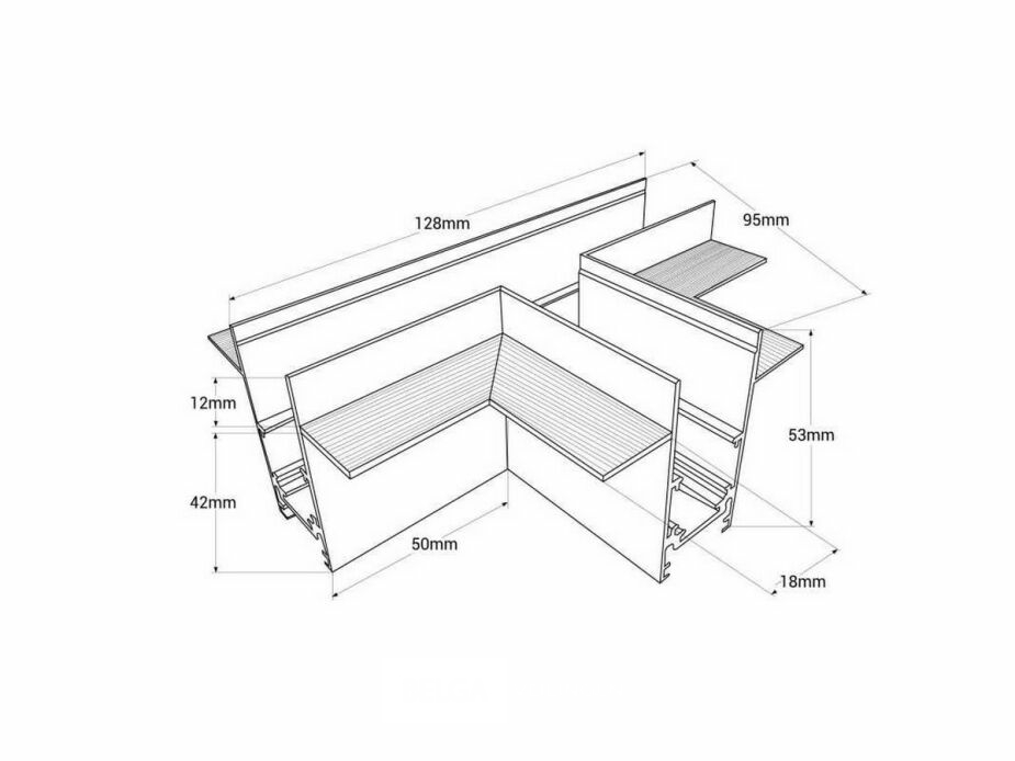 4 x T-Connector voor Inbouw Magnetische Rail – 48V – Horizontaal – foto 4 – kavel bij Belga Veilingen