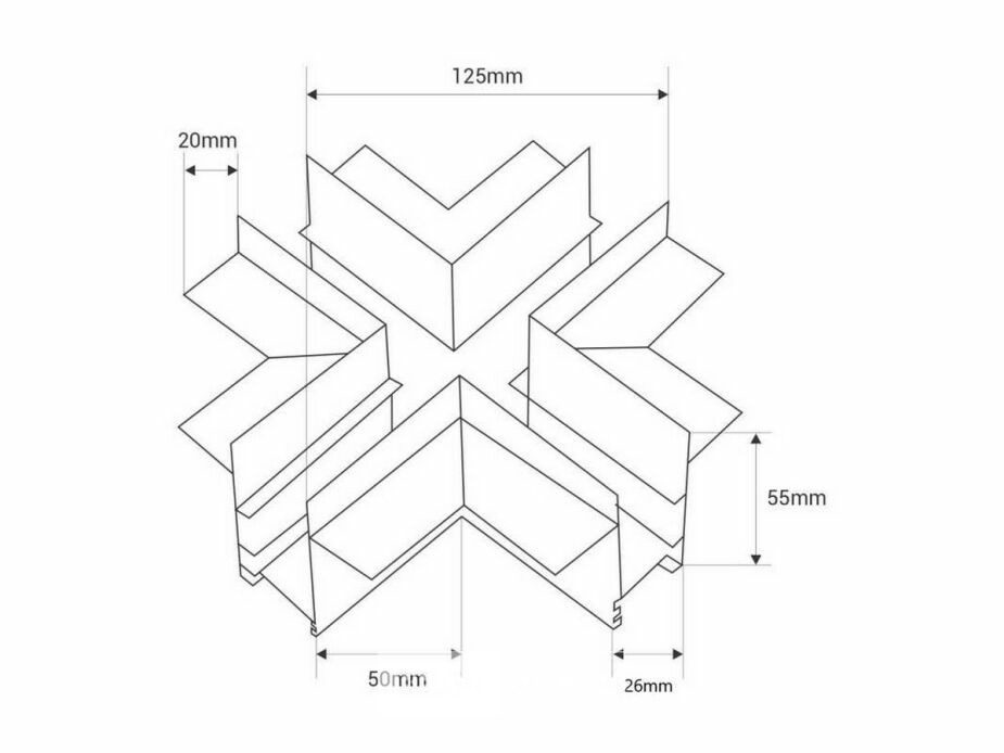 4 x X-Connector voor Inbouw Magnetische Rail – 48V – Horizontaal – foto 5 – kavel bij Belga Veilingen