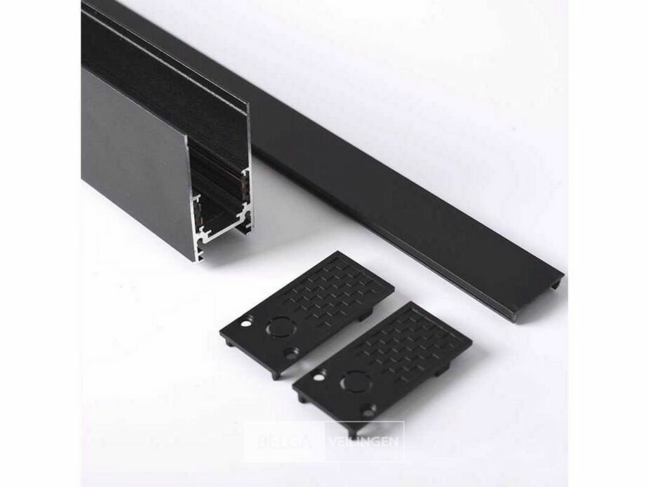 10 x Magnetische Rail voor Opbouw – 20mm – 48V – 2 Meter – Zwart – foto 2 – kavel bij Belga Veilingen