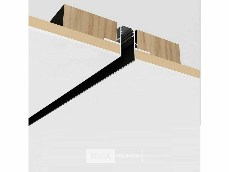 10 x Inbouw Magnetische Rail – 20mm – 48V – 3 Meter – Zwart – foto 2 – kavel bij Belga Veilingen
