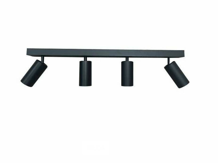 3 x GU10 Opbouwspot Armatuur – 4 Draaibare Spots – IP20 – Zwart – foto 3 – kavel bij Belga Veilingen