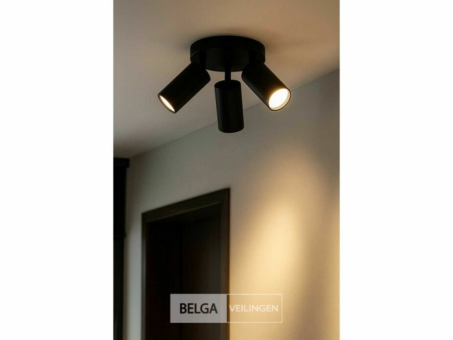 4 x Ronde Opbouwspot – 3 x GU10 – Draaibare Spots – Zwart – foto 4 – kavel bij Belga Veilingen