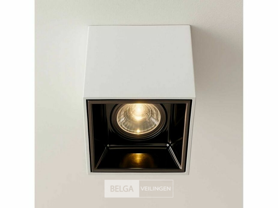 10 x Downlight Fitting – Opbouwarmatuur – GU10 – Vierkant – Wit/Bruin – foto 4 – kavel bij Belga Veilingen