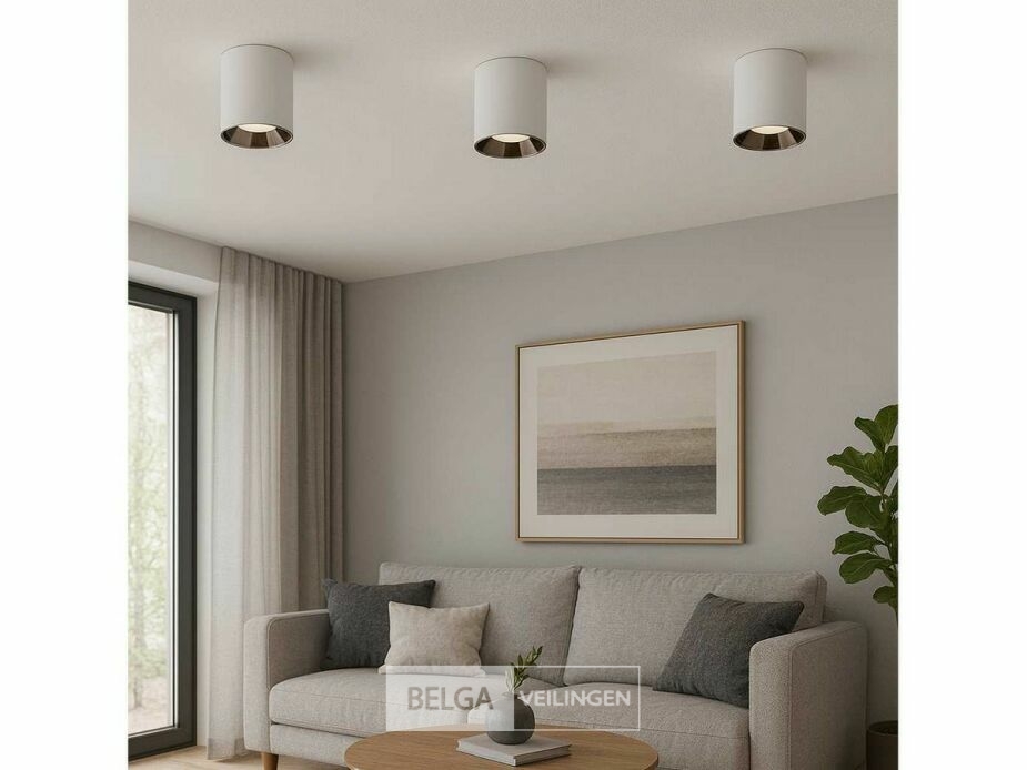 10 x Downlight Fitting – Opbouwarmatuur – GU10 – Vierkant – Wit/Chroom – foto 2 – kavel bij Belga Veilingen