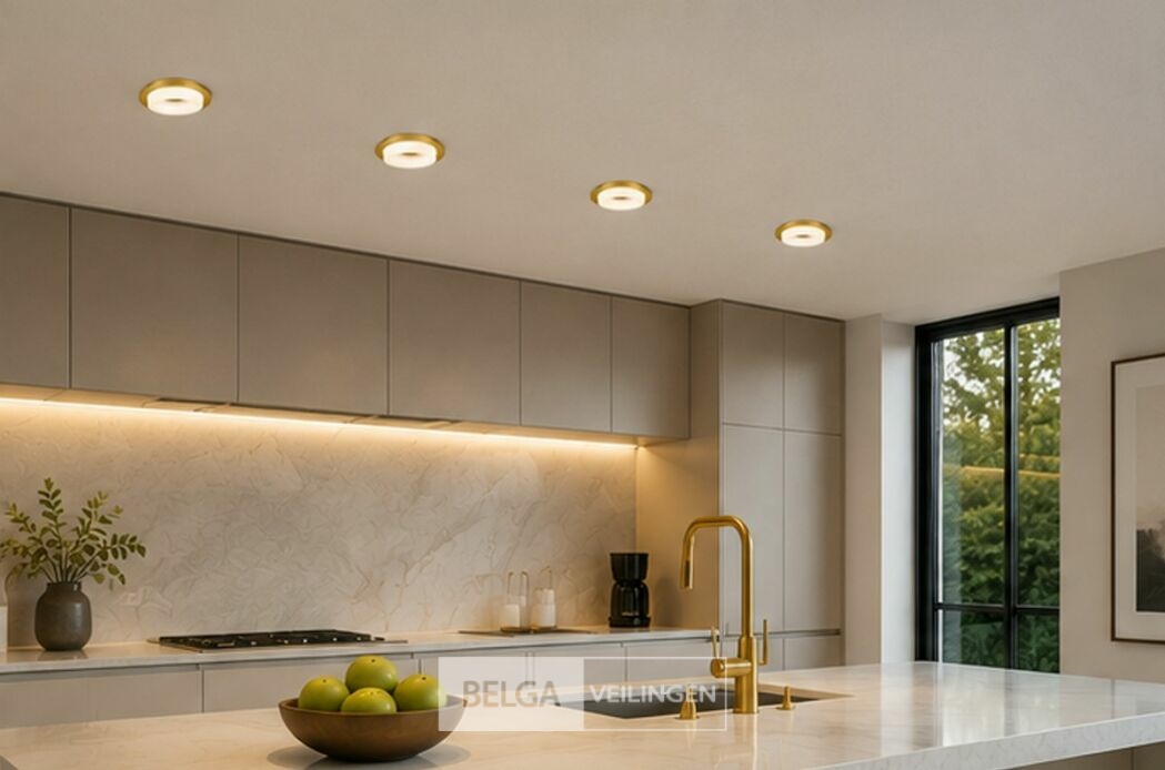 25 x Downlight Fitting – GU10 – Goud – Ø70mm – IP20 – KADIFE – foto 2 – kavel bij Belga Veilingen