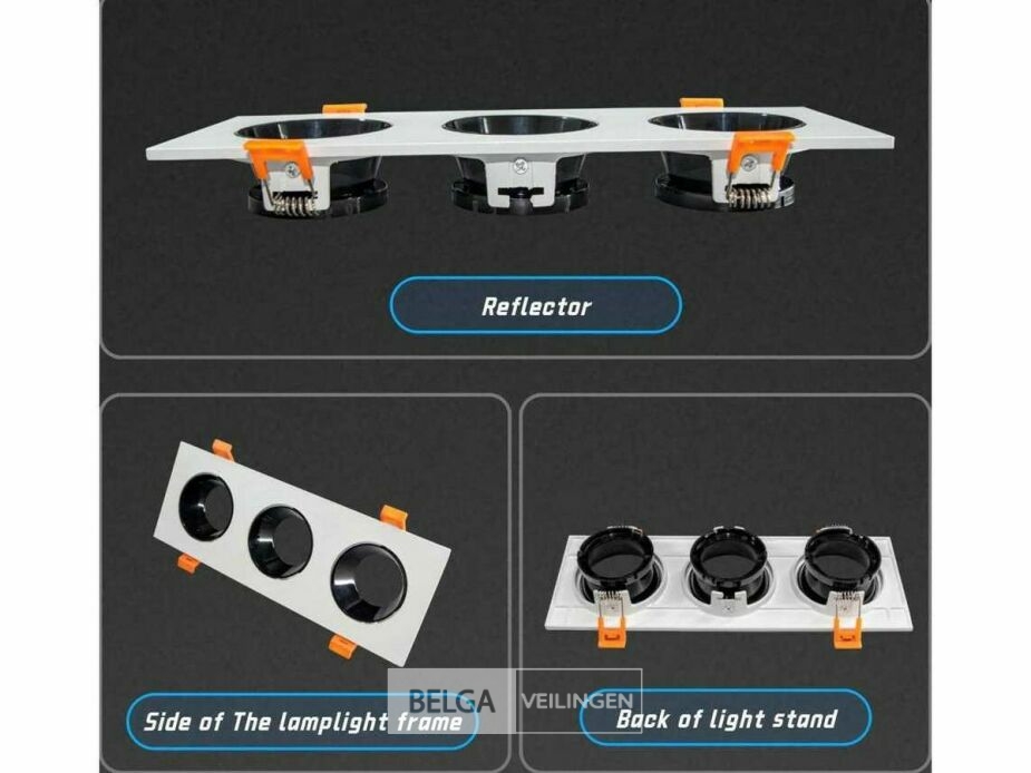 10 x Downlight Fitting – Draaibaar – GU10 – Wit/Zwart – IP20 – EP-3 – foto 4 – kavel bij Belga Veilingen