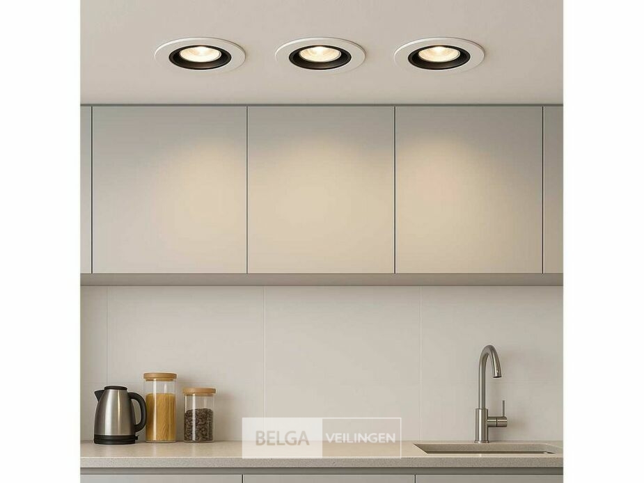 50 x Downlight Fitting – Draaibaar – GU10 – Zwart/Wit – IP20 – foto 2 – kavel bij Belga Veilingen