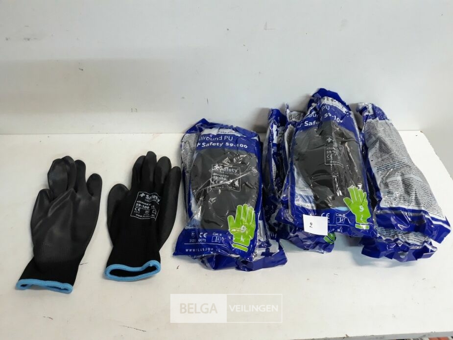 12 x Werkhandschoen PU nr 9 – foto 2 – kavel bij Belga Veilingen, Oudsbergen