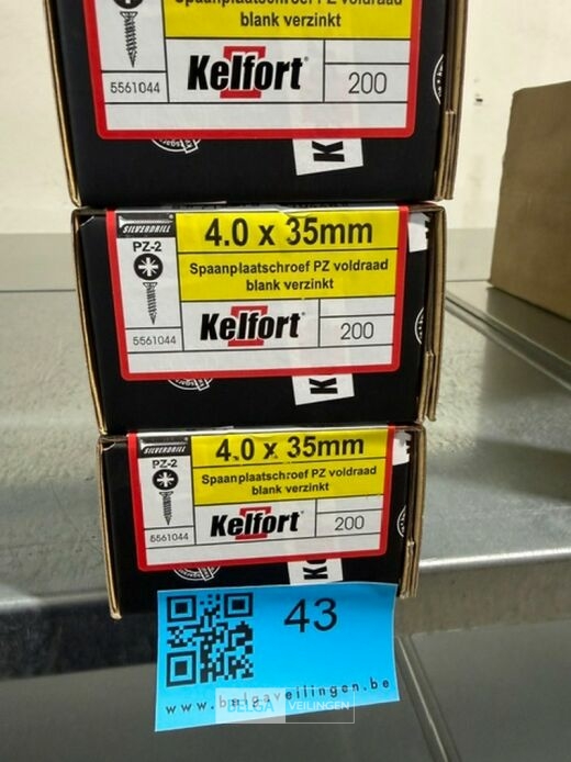 Kelfort spaanplaatschroef 4x35 PZ-2 - voldraad 3x 200st – foto 3 – kavel bij Belga Veilingen, Bree
