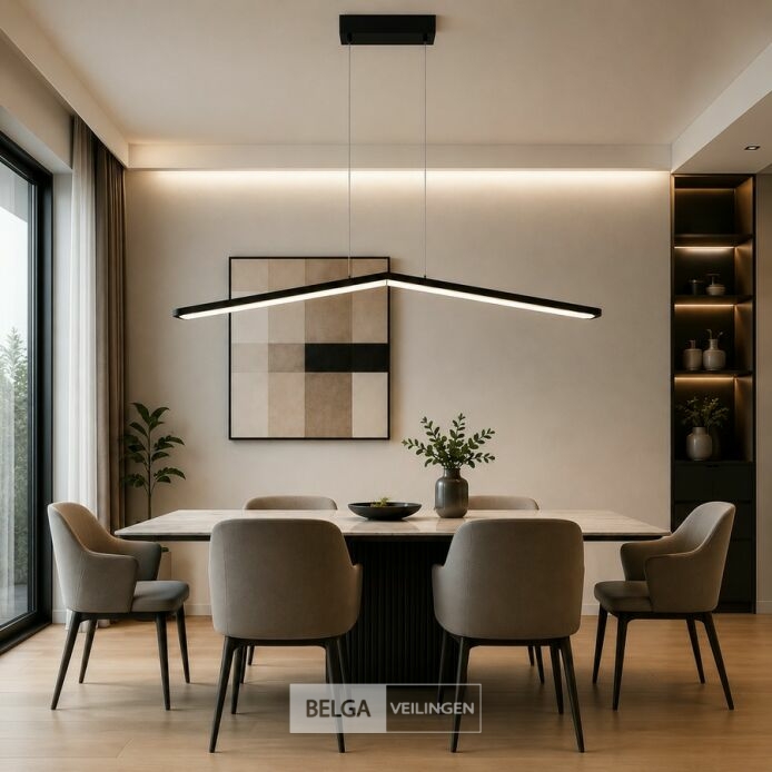 LED Hanglamp 16W – 4000K Neutraal Wit - Zwart – IP20 – EDMOND-16 – foto 2 – kavel bij Belga Veilingen