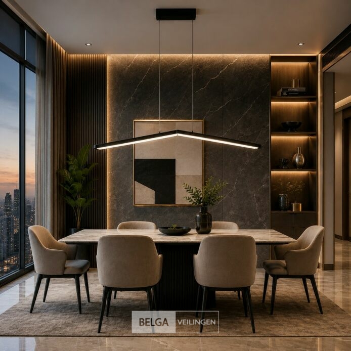 LED Hanglamp 16W – 4000K Neutraal Wit - Zwart – IP20 – EDMOND-16 – foto 4 – kavel bij Belga Veilingen