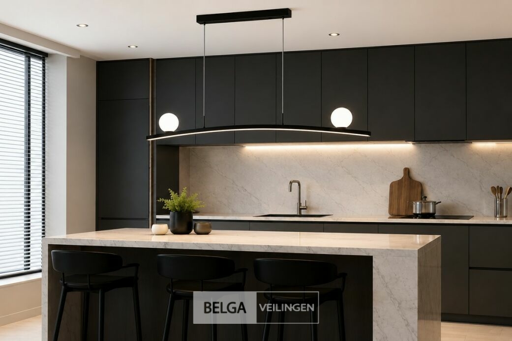 LED Hanglamp 28W – 4000K Neutraal Wit - Zwart – IP20 – INVICTA-28 – foto 2 – kavel bij Belga Veilingen