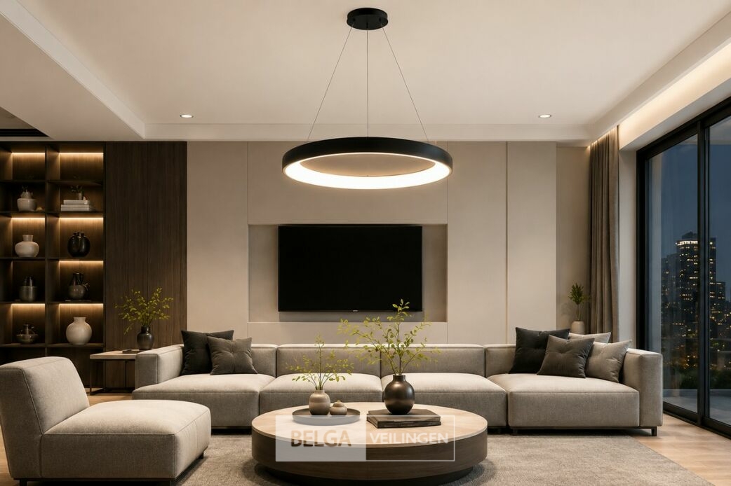 LED Ring Hanglamp 30W – 4000K Neutraal Wit - Zwart – IP20 – ESSENCE-30 – foto 2 – kavel bij Belga Veilingen