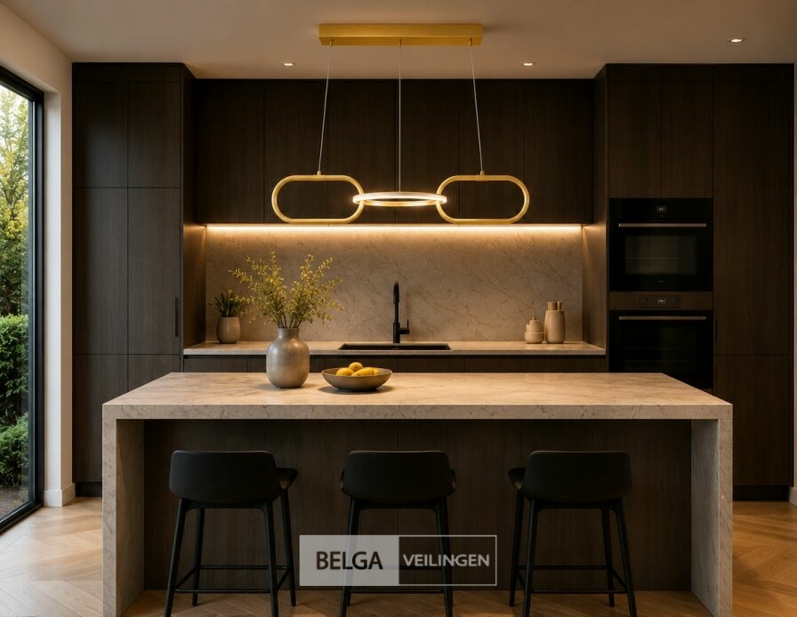 LED Design Hanglamp 20W – 4000K Neutraal Wit - Rose Gold – IP20 – EMPIRE-20 – foto 5 – kavel bij Belga Veilingen