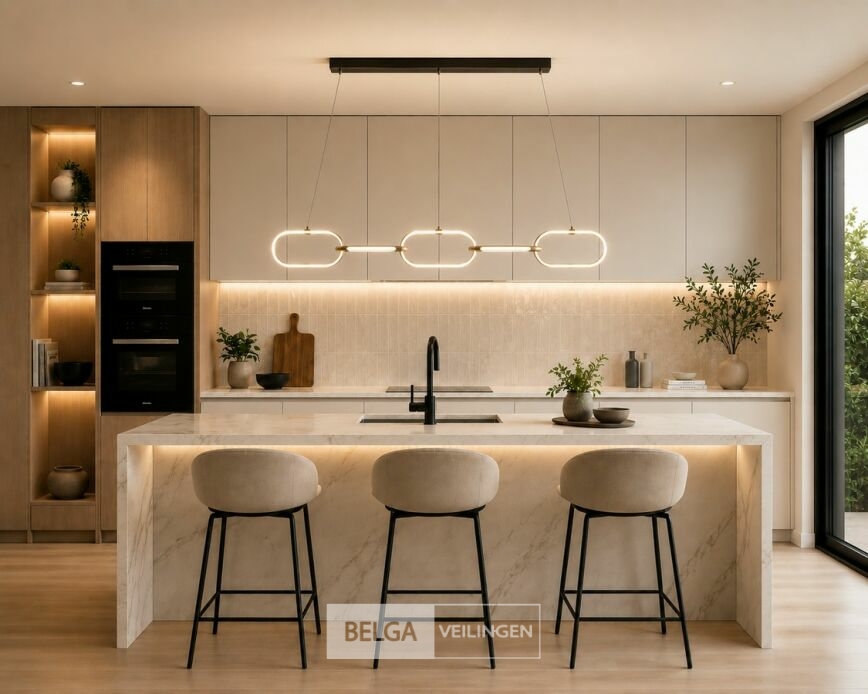 LED Design Hanglamp 36W – 4000K Neutraal Wit - Rose Gold – IP20 – EMPIRE-36 – foto 2 – kavel bij Belga Veilingen