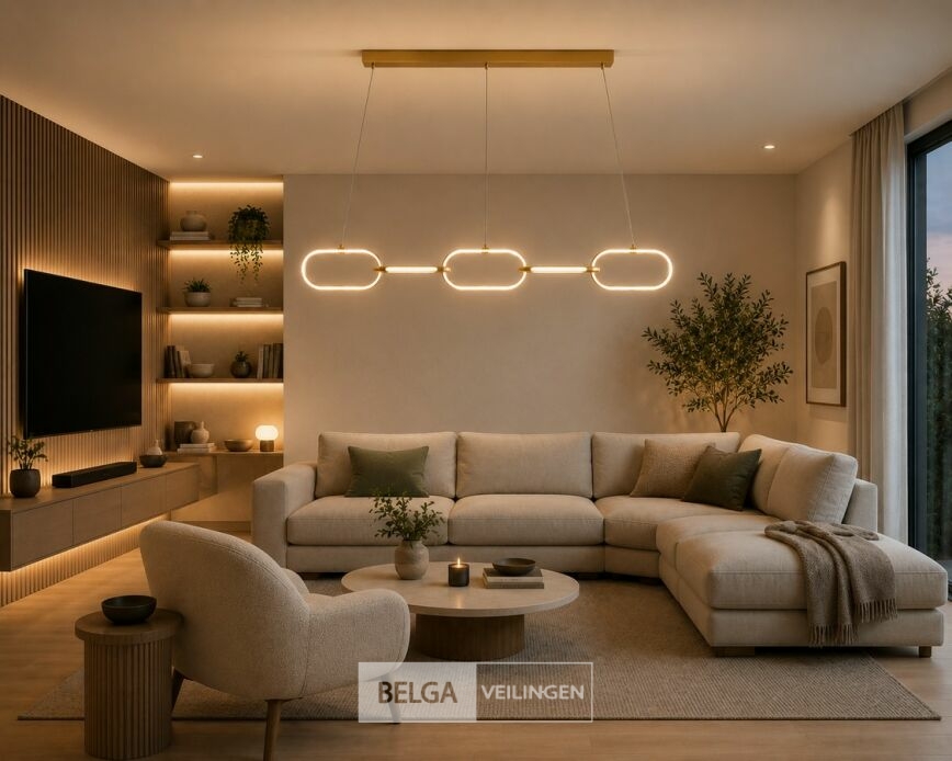 LED Design Hanglamp 36W – 4000K Neutraal Wit - Rose Gold – IP20 – EMPIRE-36 – foto 4 – kavel bij Belga Veilingen
