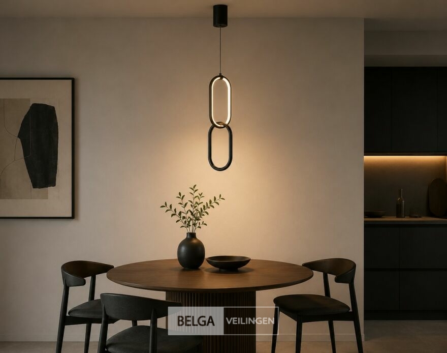 LED Hanglamp 12W – 4000K Neutraal Wit - Zwart – IP20 – SANTANA – foto 4 – kavel bij Belga Veilingen