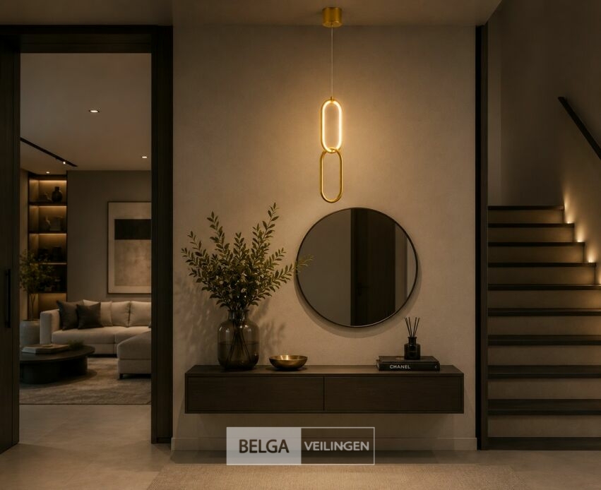 LED Hanglamp 12W – 4000K Neutraal Wit - Goud – IP20 – SANTANA – foto 2 – kavel bij Belga Veilingen