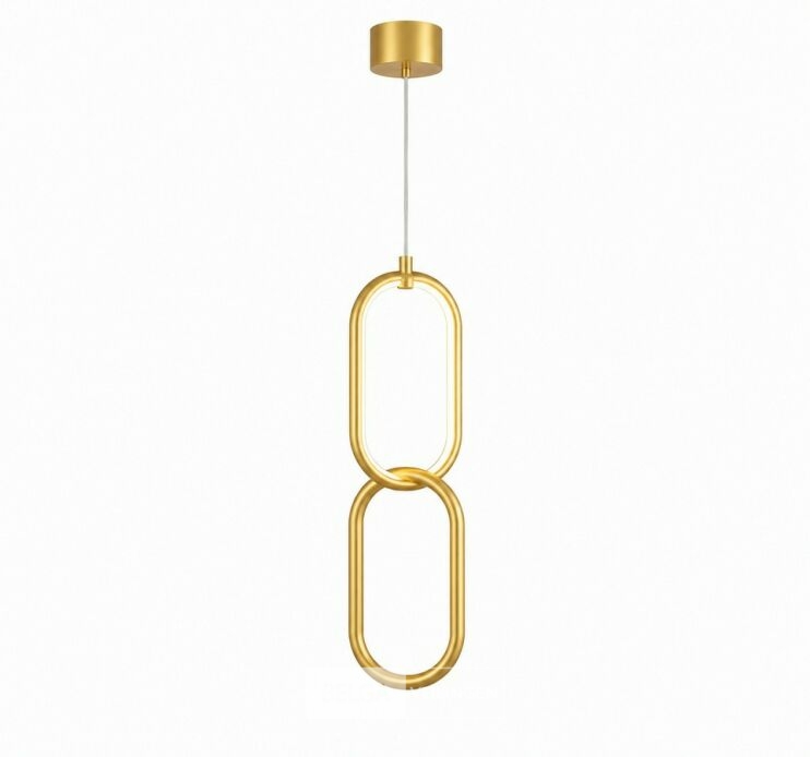 LED Hanglamp 12W – 4000K Neutraal Wit - Goud – IP20 – SANTANA – foto 3 – kavel bij Belga Veilingen