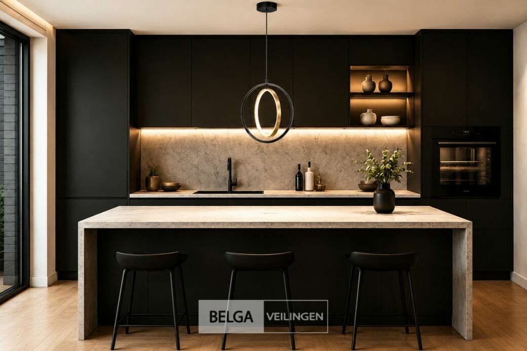 LED Ring Hanglamp 15W – 4000K Neutraal Wit - Zwart/Goud – IP20 – DAXTON-15 – foto 2 – kavel bij Belga Veilingen