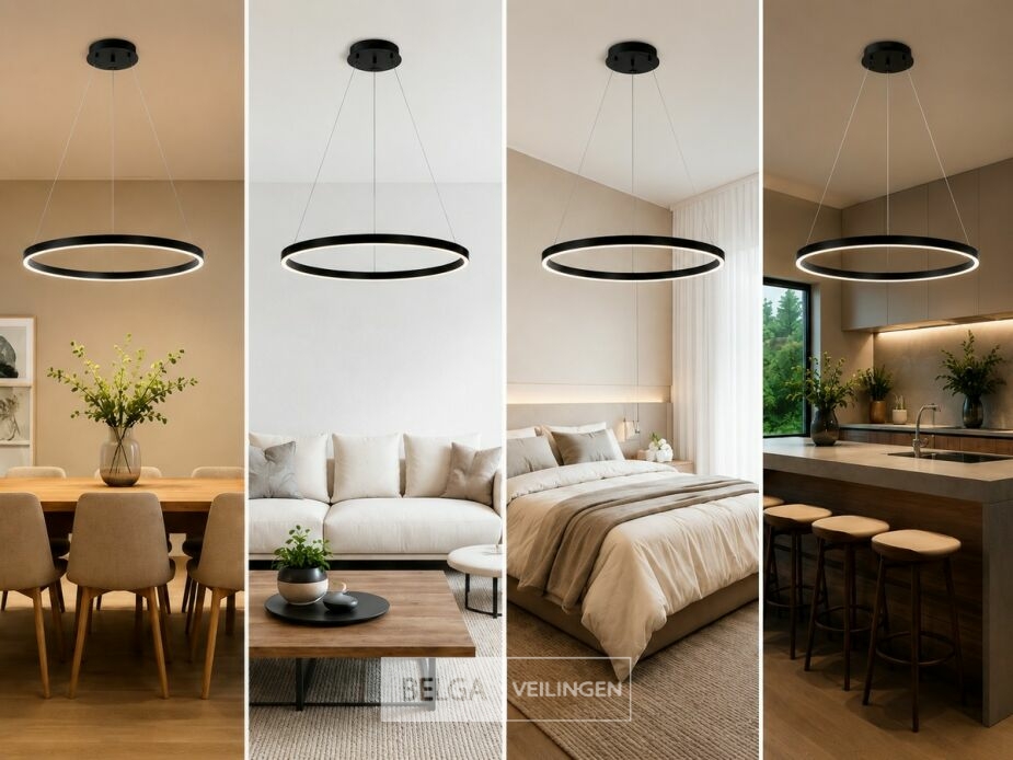 LED Ring Hanglamp 35W – 3CCT Dimbaar - Zwart – IP20 – HARVEY-35 3CCT – foto 4 – kavel bij Belga Veilingen