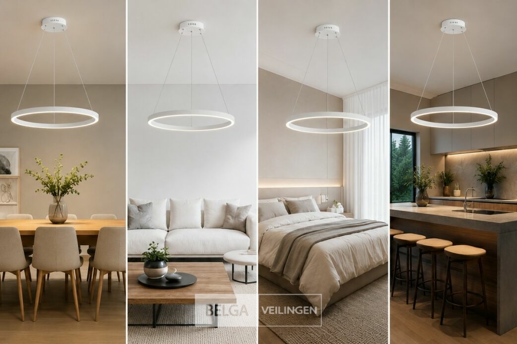 LED Ring Hanglamp 35W – 3CCT Dimbaar - Wit – IP20 – HARVEY-35 3CCT – foto 4 – kavel bij Belga Veilingen