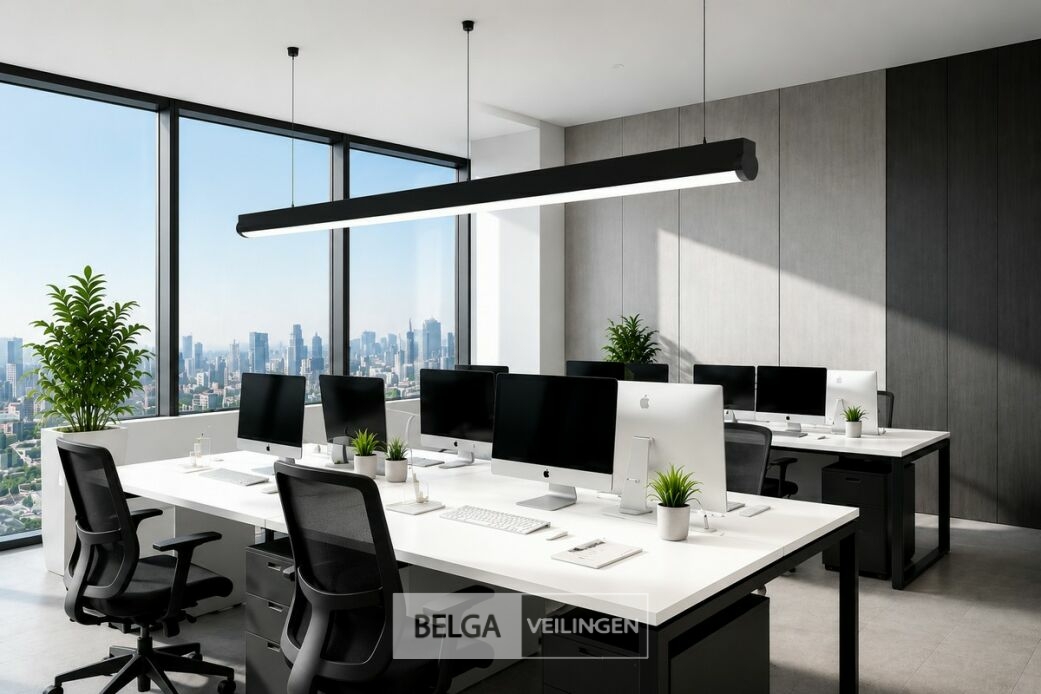 2 x LED Linear Hanglamp 40W – 3CCT Instelbaar - Zwart – AVENUE 3CCT – foto 3 – kavel bij Belga Veilingen